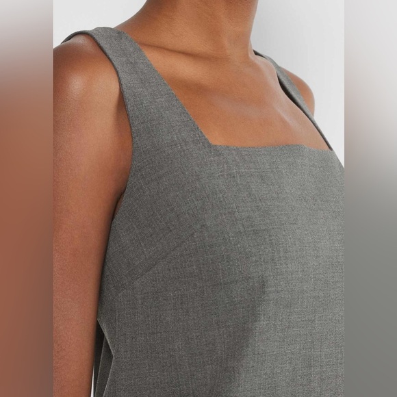 Aritzia Babaton Gray Grey Clay Prestige Sleeveless Square Neck Mini Pocket Dress - Picture 3 of 11